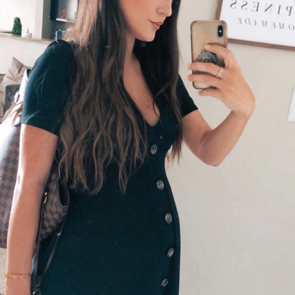 Button-front A-Line Maternity dress